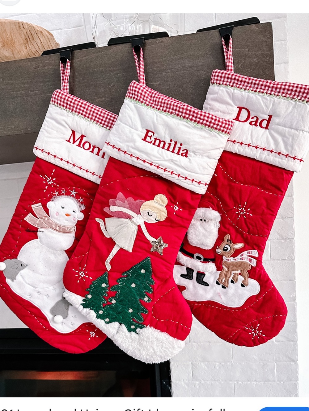 NWT Pottery Barn kids quilted Christmas stocking